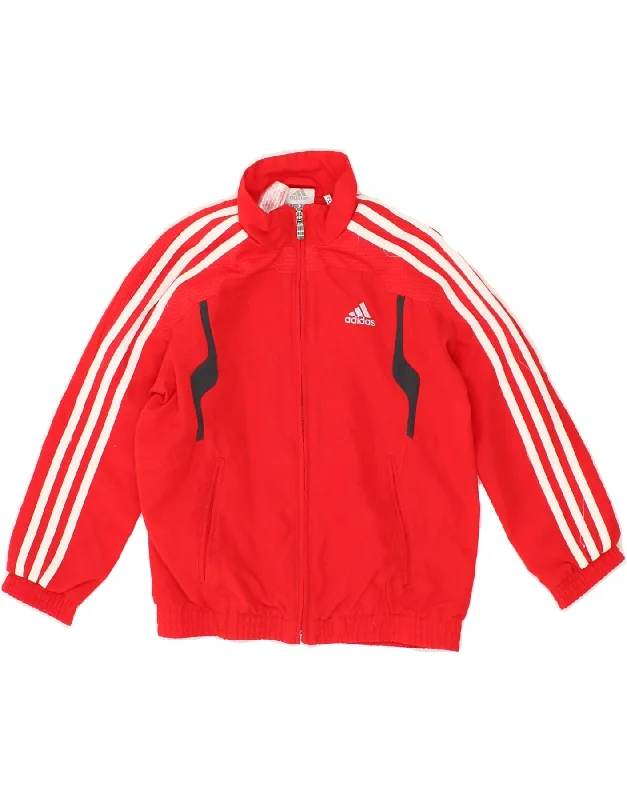 men's formal winter jackets -ADIDAS Boys Tracksuit Top Jacket 5-6 Years Orange Polyester