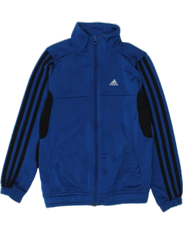 men's classic jackets -ADIDAS Boys Tracksuit Top Jacket 7-8 Years Blue Colourblock Polyester