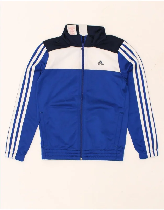 men's down jackets -ADIDAS Boys Tracksuit Top Jacket 9-10 Years  Blue Colourblock Polyester