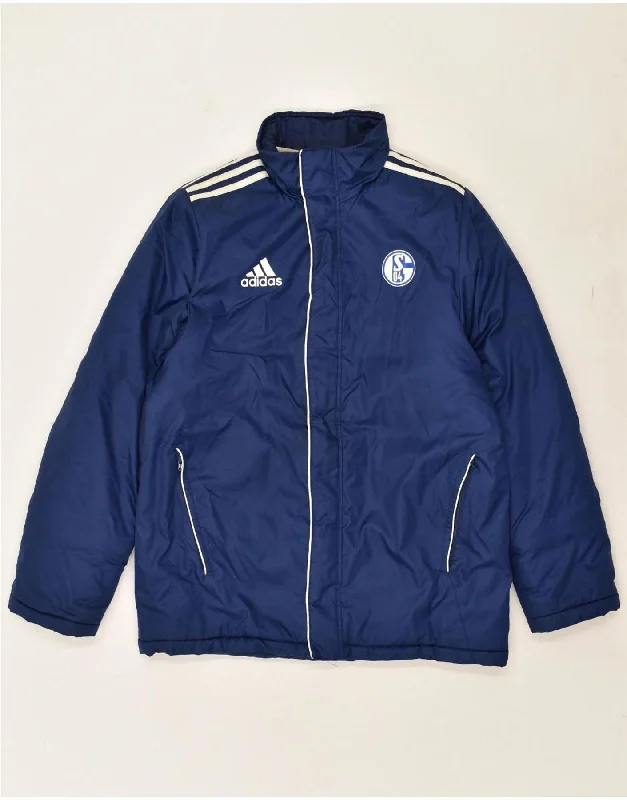 men's insulated jackets -ADIDAS Boys Windbreaker Jacket 15-16 Years Navy Blue Nylon