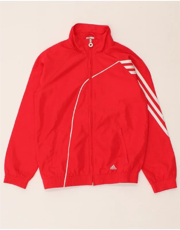 men's classic jackets -ADIDAS Girls Climacool Tracksuit Top Jacket 9-10 Years Red Polyester