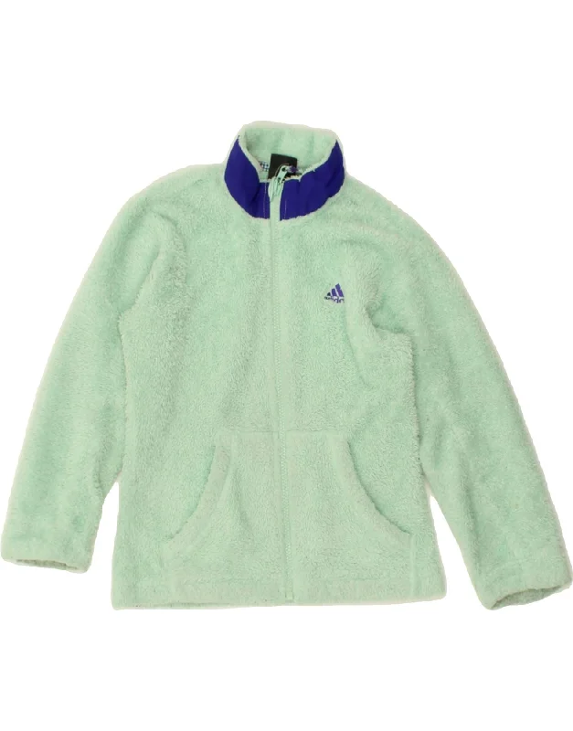 men's outdoor adventure jackets -ADIDAS Girls Fleece Jacket 7-8 Years XS Green Polyester