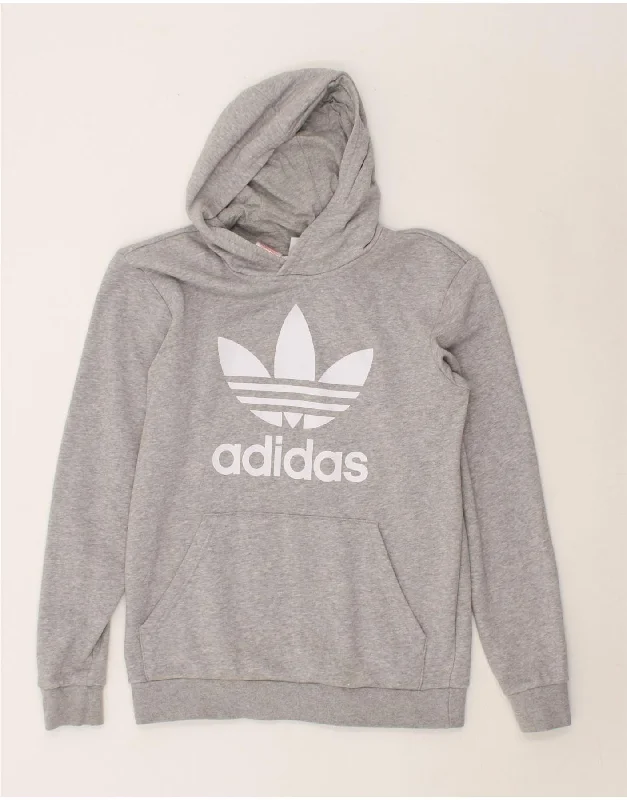 men's oversized hoodies -ADIDAS Girls Graphic Hoodie Jumper 14-15 Years Grey