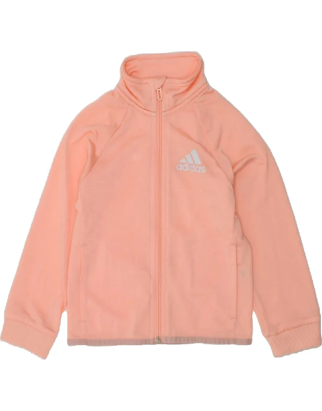 men's varsity jackets -ADIDAS Girls Graphic Tracksuit Top Jacket 2-3 Years Orange