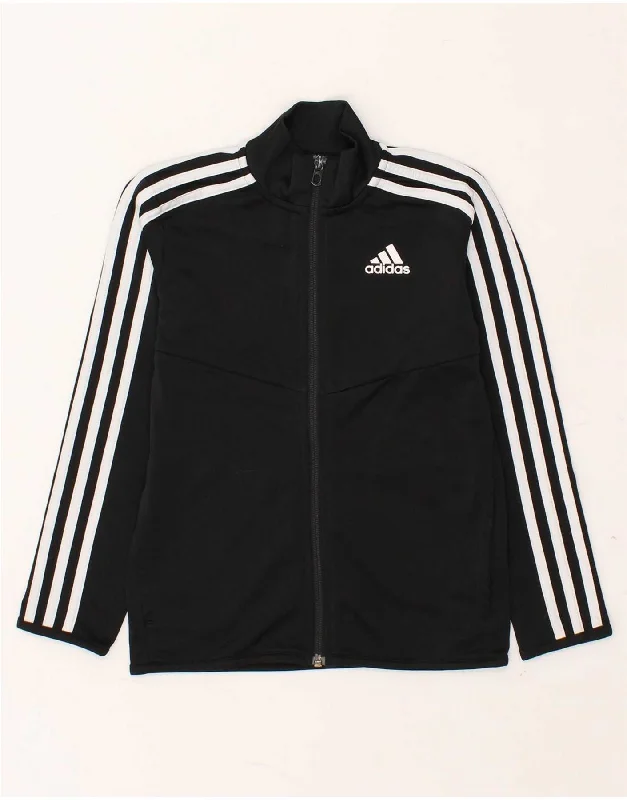 men's lightweight jackets for travel -ADIDAS Girls Graphic Tracksuit Top Jacket 7-8 Years Black Polyester