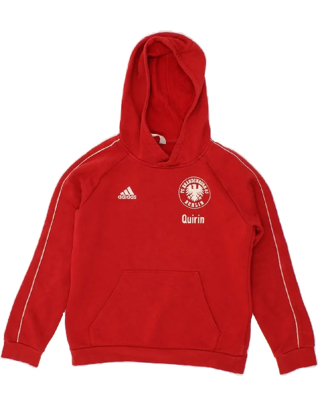 men's colorful hoodies -ADIDAS Girls Hoodie Jumper 11-12 Years Red Cotton