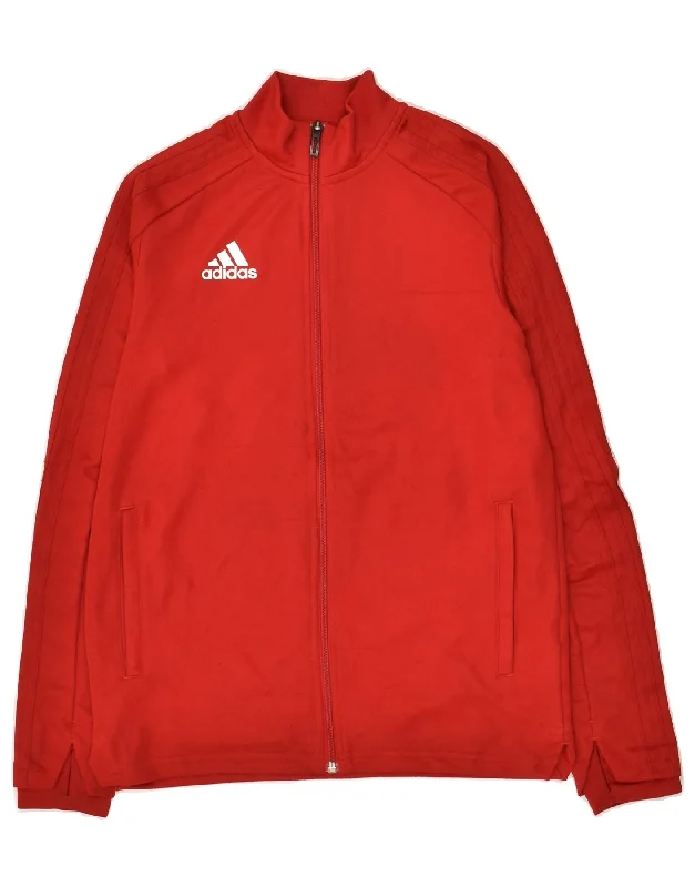 men's down jackets -ADIDAS Girls Tracksuit Top Jacket 13-14 Years Red Colourblock Polyester