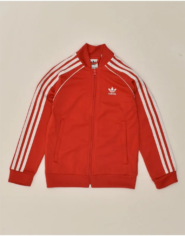 men's softshell winter jackets -ADIDAS Girls Tracksuit Top Jacket 7-8 Years  Red Polyester