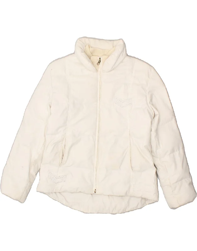 men's lightweight outdoor jackets -ARMANI JUNIOR Girls Padded Jacket 9-10 Years White Polyester