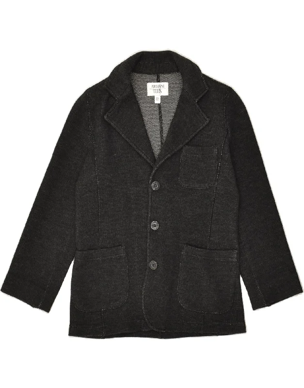 men's stylish black jackets -ARMANI TEEN Boys 3 Button Blazer Jacket 11-12 Years Black Acrylic