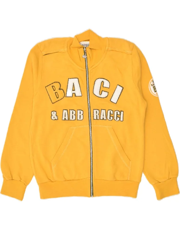 men's casual quilted jackets -BACI & ABBRACCI Boys Graphic Tracksuit Top Jacket 12-13 Years Yellow