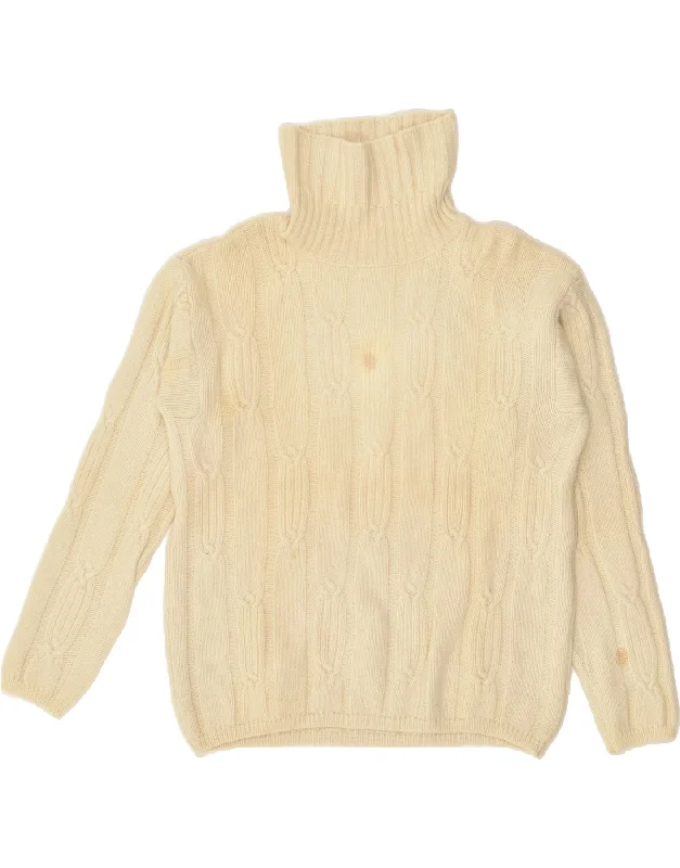 men's thermal sweaters -BENETTON Girls Roll Neck Jumper Sweater 15-16 Years Off White Wool