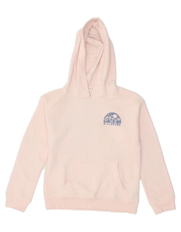 men's athletic hoodie jackets -BILLABONG Girls Graphic Hoodie Jumper 12-13 Years Large Pink Cotton