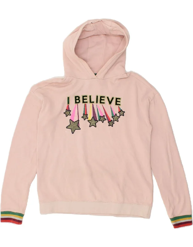 men's lightweight sweatshirts -BODEN Girls Loose Fit Graphic Hoodie Jumper 15-16 Years  Pink Cotton