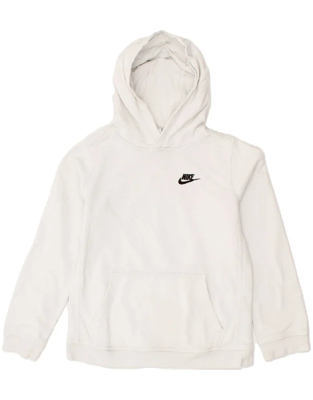 men's warm winter hoodies -NIKE Boys Hoodie Jumper 12-13 Years Large  White Cotton