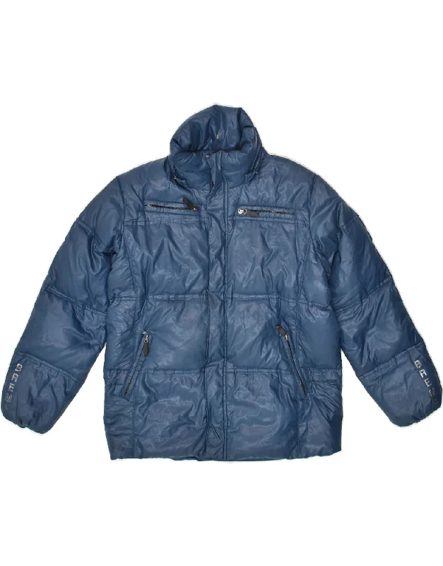 men's versatile jackets for fall -BREMA Boys Padded Jacket 9-10 Years Blue Nylon