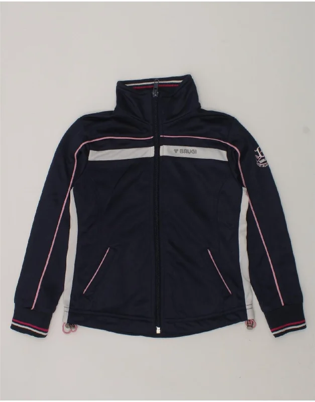 men's tailored jackets -BRUGI Boys Tracksuit Top Jacket 4-5 Years Navy Blue Polyester