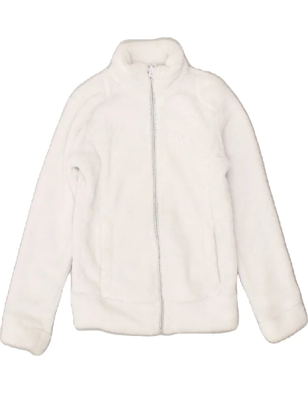 men's heavy-duty jackets for winter -BRUGI Girls Fleece Jacket 5-6 Years White Polyester