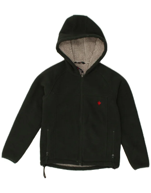 men's travel jackets -CANADIAN Boys Sherpa Hooded Fleece Jacket 11-12 Years Khaki Polyester