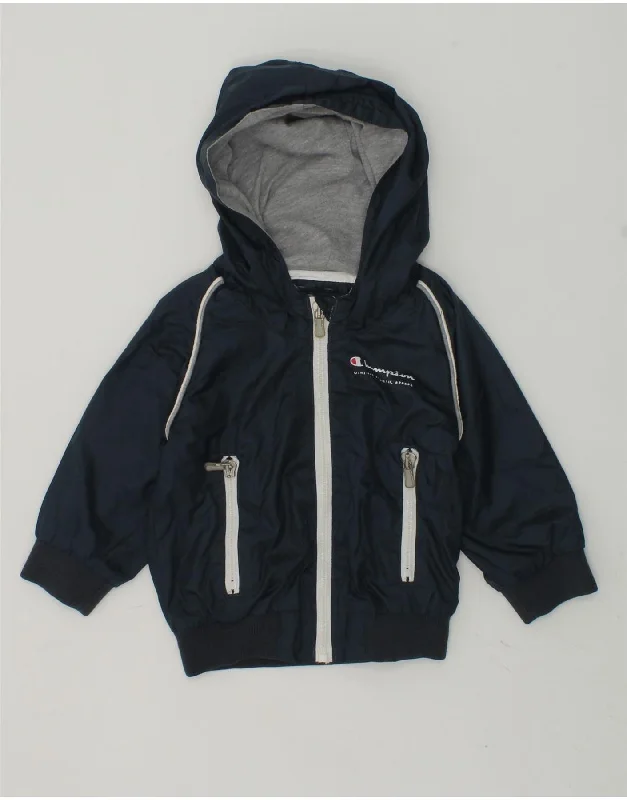 men's sweater for office -CHAMPION Baby Boys Outdoor Zip Hoodie Sweater 3-6 Months 2XS  Navy Blue