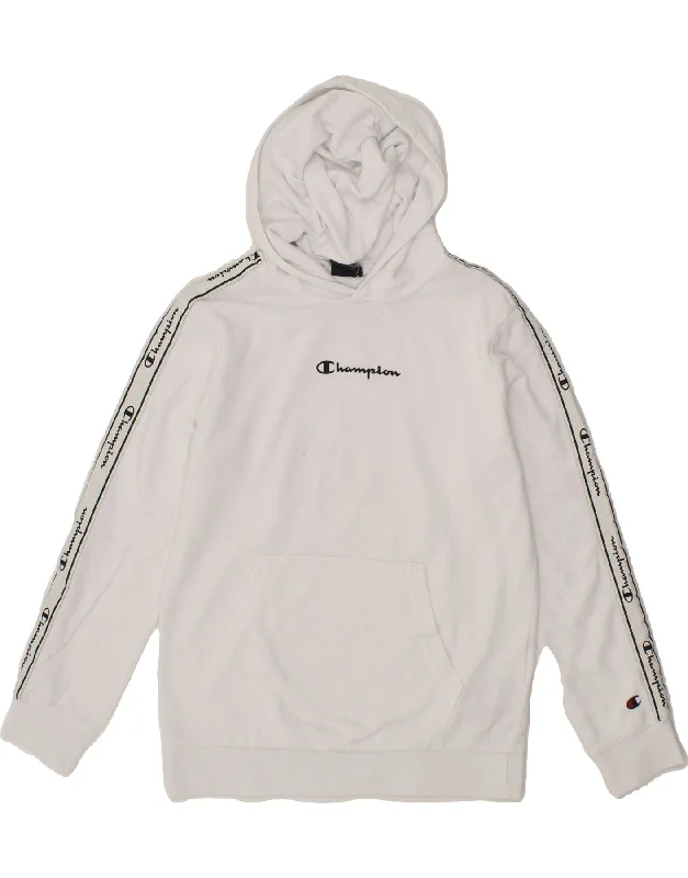 men's versatile hoodies -CHAMPION Girls Graphic Hoodie Jumper 11-12 Years Large  White Cotton