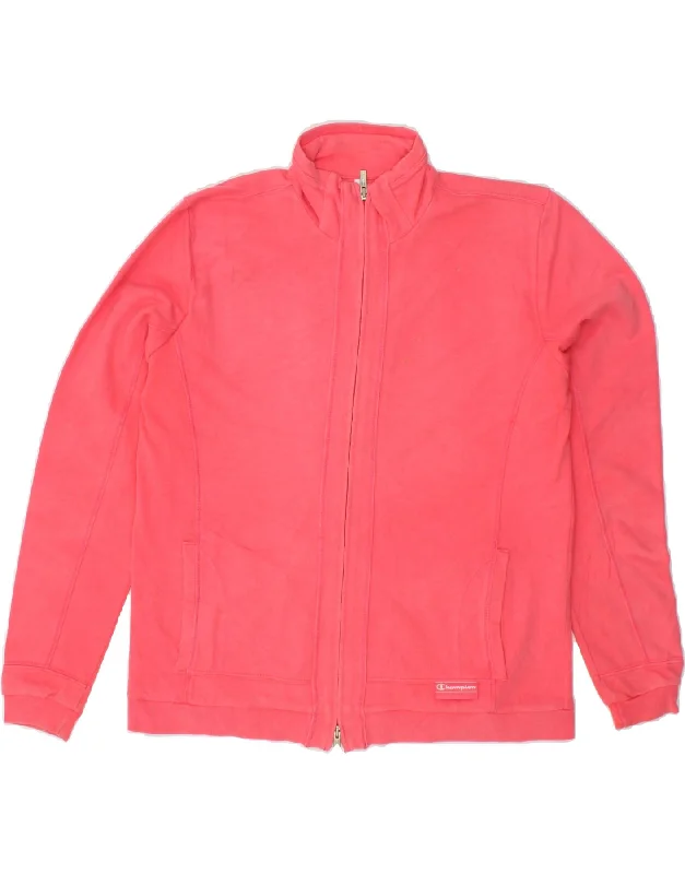 men's lightweight jackets -CHAMPION Girls Graphic Tracksuit Top Jacket 14-15 Years Large Pink Cotton