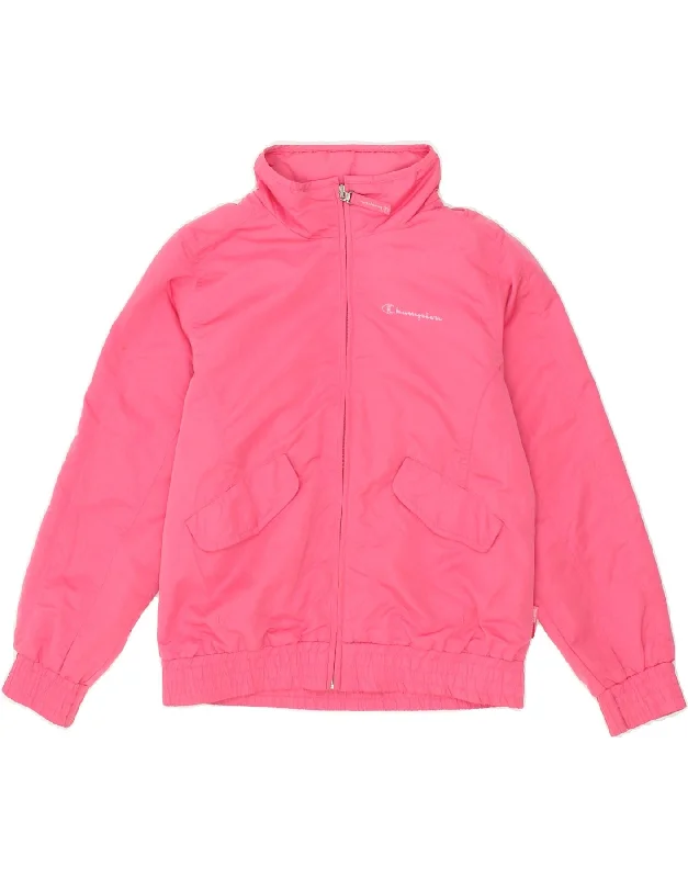 men's parka jackets for cold weather -CHAMPION Girls Outdoor Bomber Jacket 9-10 Years Medium  Pink Polyester