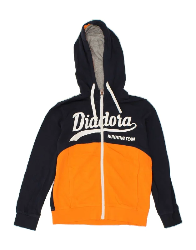 men's sweater for office -DIADORA Boys Graphic Zip Hoodie Sweater 9-10 Years Large  Navy Blue