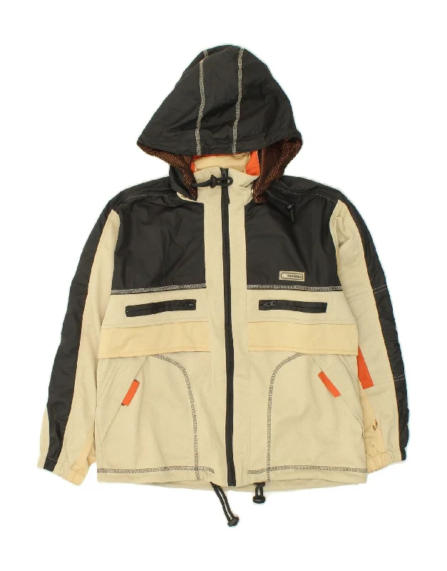 men's workwear jackets -DIADORA Boys Hooded Utility Jacket 13-14 Years Beige Colourblock Polyamide