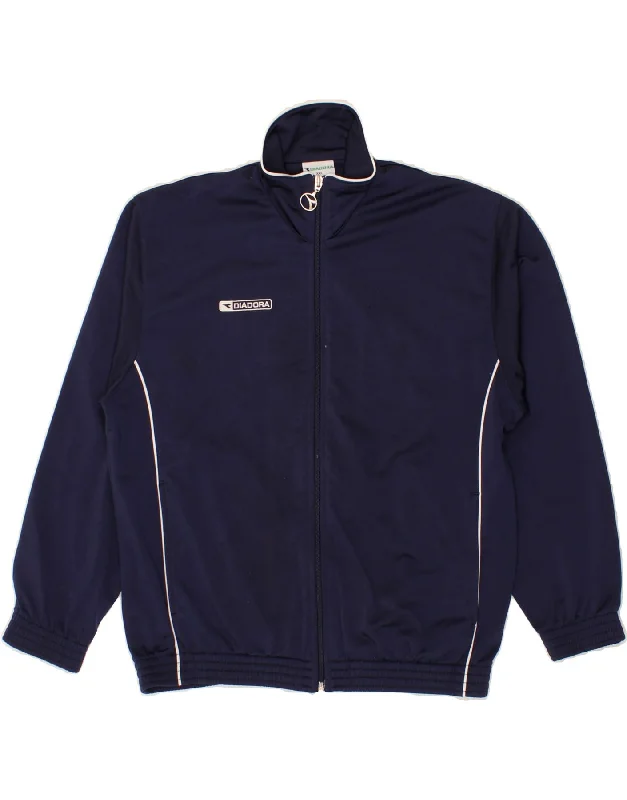 men's slim-fit jackets for work -DIADORA Boys Tracksuit Top Jacket 13-14 Years 2XL Navy Blue