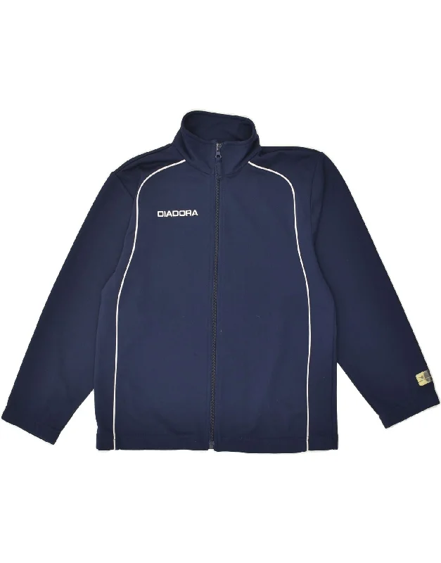 men's trench coats -DIADORA Boys Tracksuit Top Jacket 15-16 Years Large  Navy Blue Polyester