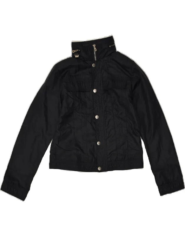 men's sports jackets -DOLCE & GABBANA Girls Crop Bomber Jacket 11-12 Years Black Polyester