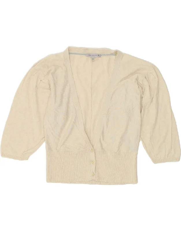 men's ribbed cardigans -FAT FACE Girls Cardigan Sweater 15-16 Years Beige Cotton