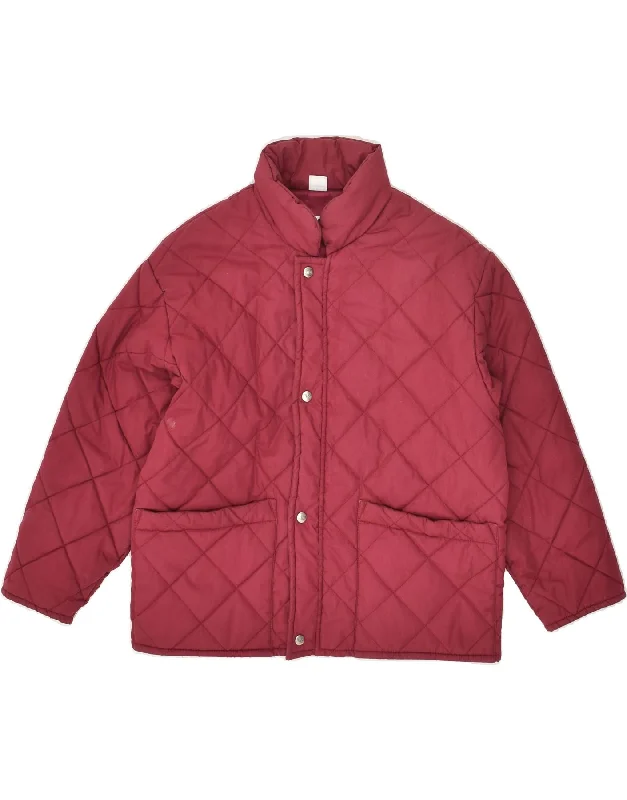 men's thick warm jackets -FILA Boys Quilted Jacket 7-8 Years Burgundy Cotton