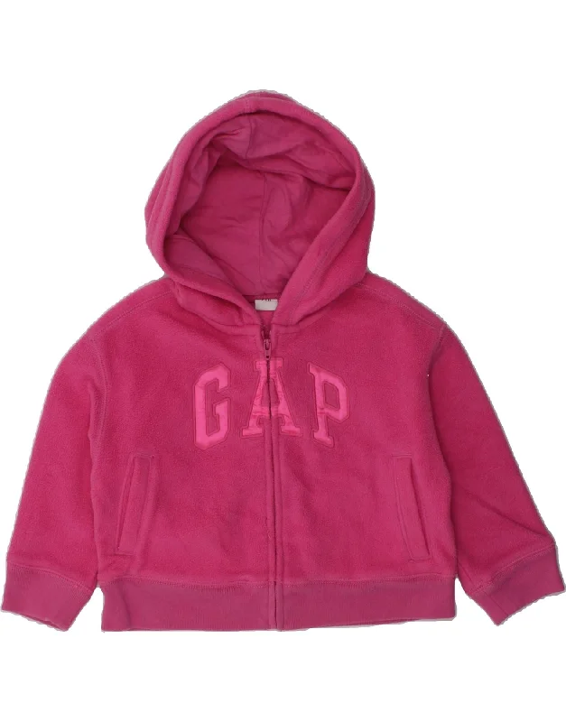 men's warm parkas for winter -GAP Baby Girls Graphic Hooded Fleece Jacket 18-24 Months Pink Polyester