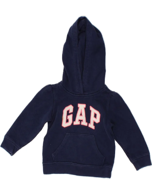 men's hoodie for casual wear -GAP Baby Girls Graphic Hoodie Jumper 18-24 Months Navy Blue Cotton