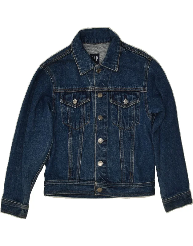 men's softshell winter jackets -GAP Boys Denim Jacket 7-8 Years Medium Navy Blue Cotton