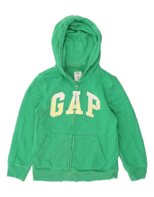 men's thick knit pullovers -GAP Boys Graphic Zip Hoodie Sweater 11-12 Years Small Green