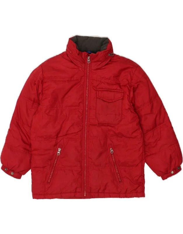 men's stylish denim jackets -GAP Boys Hooded Padded Jacket 7-8 Years Medium  Red Polyester