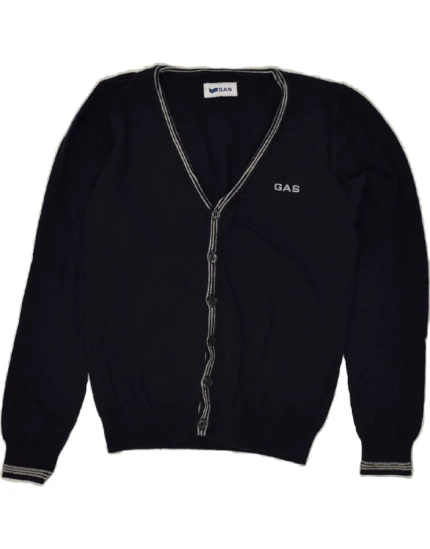 men's luxury sweaters -GAS Boys Cardigan Sweater 9-10 Years Navy Blue Cotton