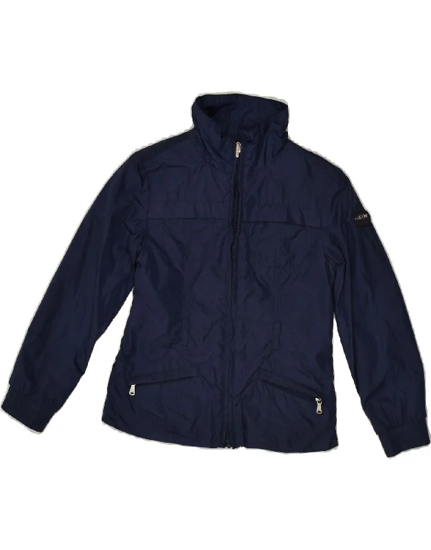 men's zip-up fleece jackets -GEOX Girls Rain Jacket 5-6 Years Navy Blue