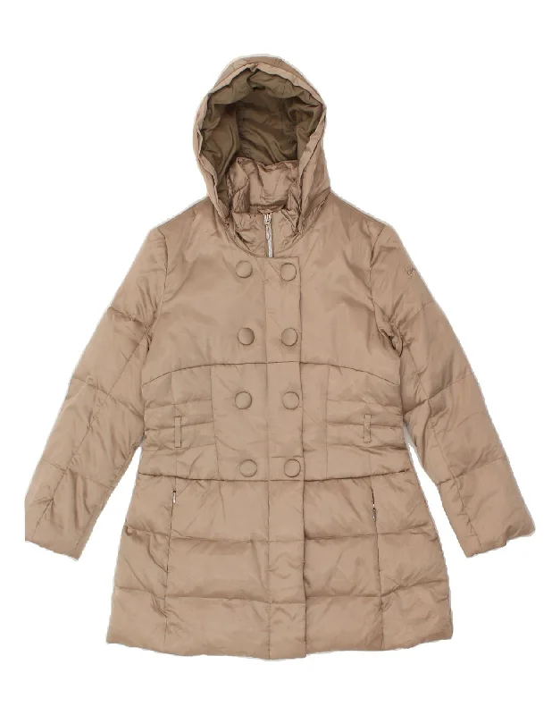 men's professional jackets -GEOX RESPIRA Girls Hooded Padded Jacket 7-8 Years Brown Polyamide