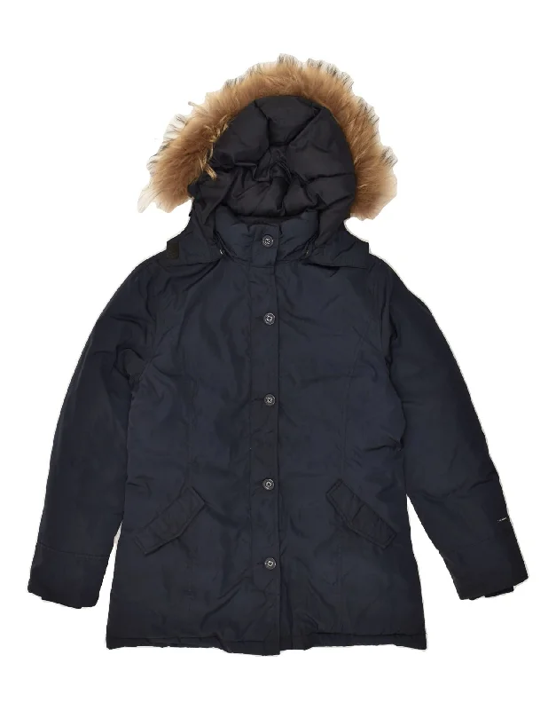 men's insulated jackets -GIANFRANCO FERRE Girls Hooded Padded Jacket 13-14 Years Navy Blue