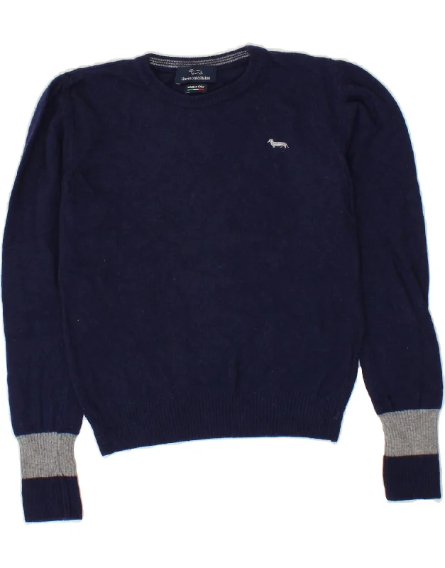 men's zip-up sweaters -HARMONT & BLAINE Girls Crew Neck Jumper Sweater 7-8 Years Navy Blue