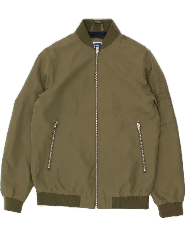 men's outdoor adventure jackets -JACK & JONES Boys Bomber Jacket 9-10 Years Green