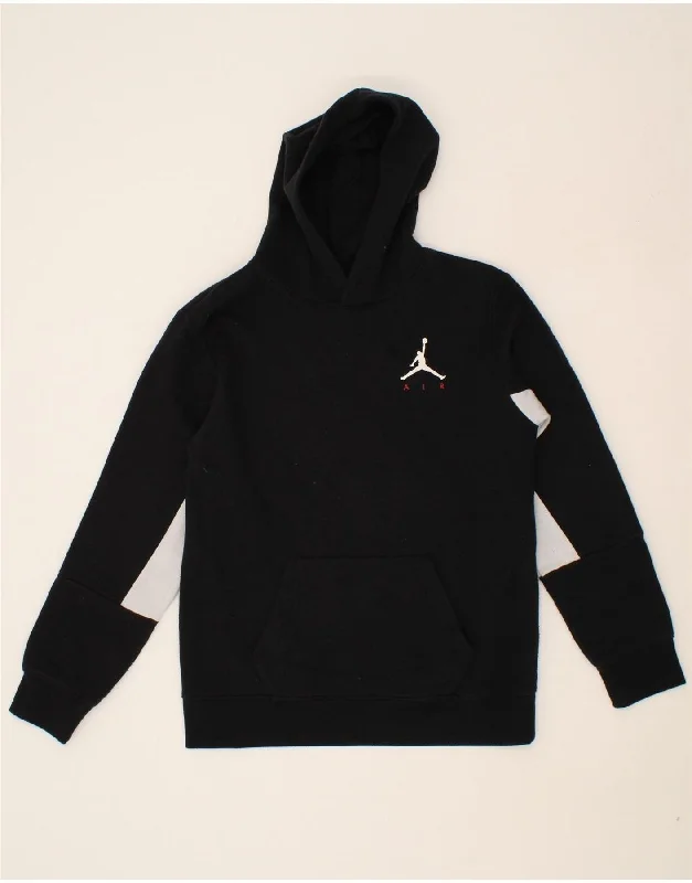 men's light hoodie for spring -JORDAN Boys Graphic Hoodie Jumper 13-14 Years Black Cotton