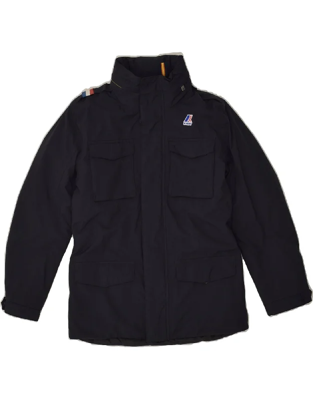 men's lightweight outdoor jackets -K-WAY Boys Utility Jacket 9-10 Years Navy Blue Polyamide