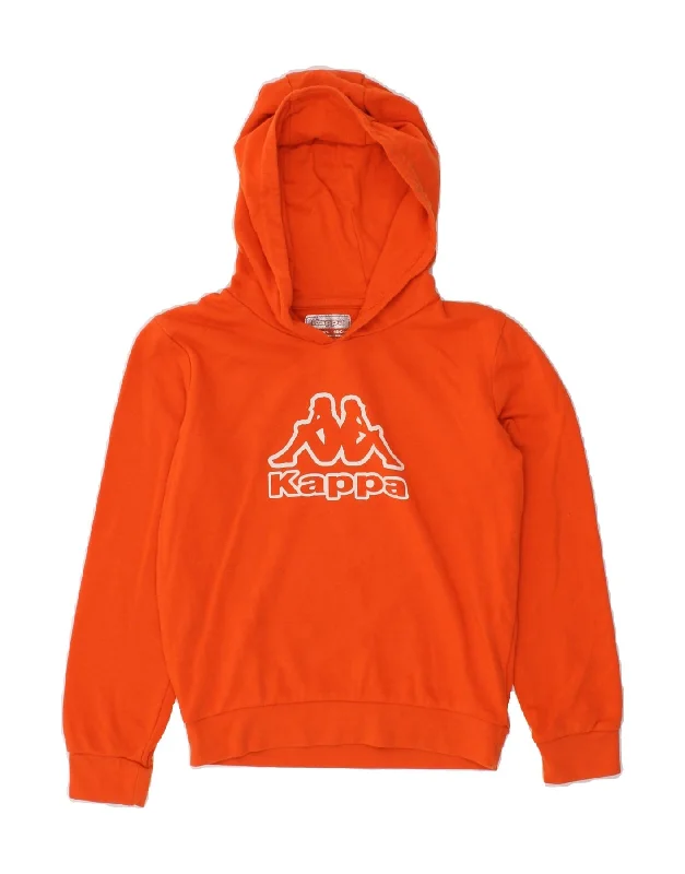 men's pullover hoodies -KAPPA Boys Graphic Hoodie Jumper 9-10 Years  Orange