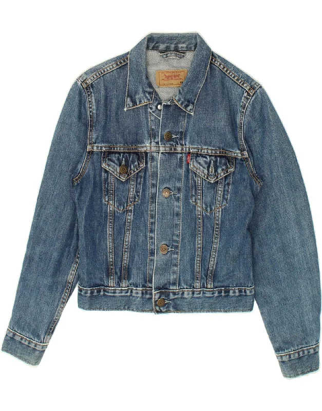 men's slim-fit jackets for work -LEVI'S Girls Denim Jacket 13-14 Years XS Blue Cotton