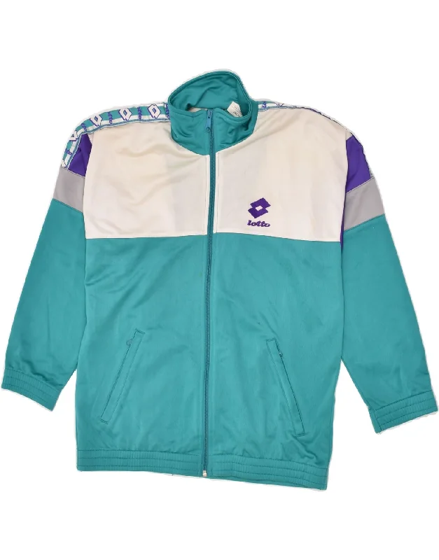 men's athletic jackets -LOTTO Boys Graphic Tracksuit Top Jacket 13-14 Years 2XL Turquoise